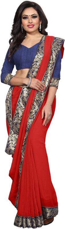 Self Design, Applique Bollywood Georgette Saree  (Maroon)