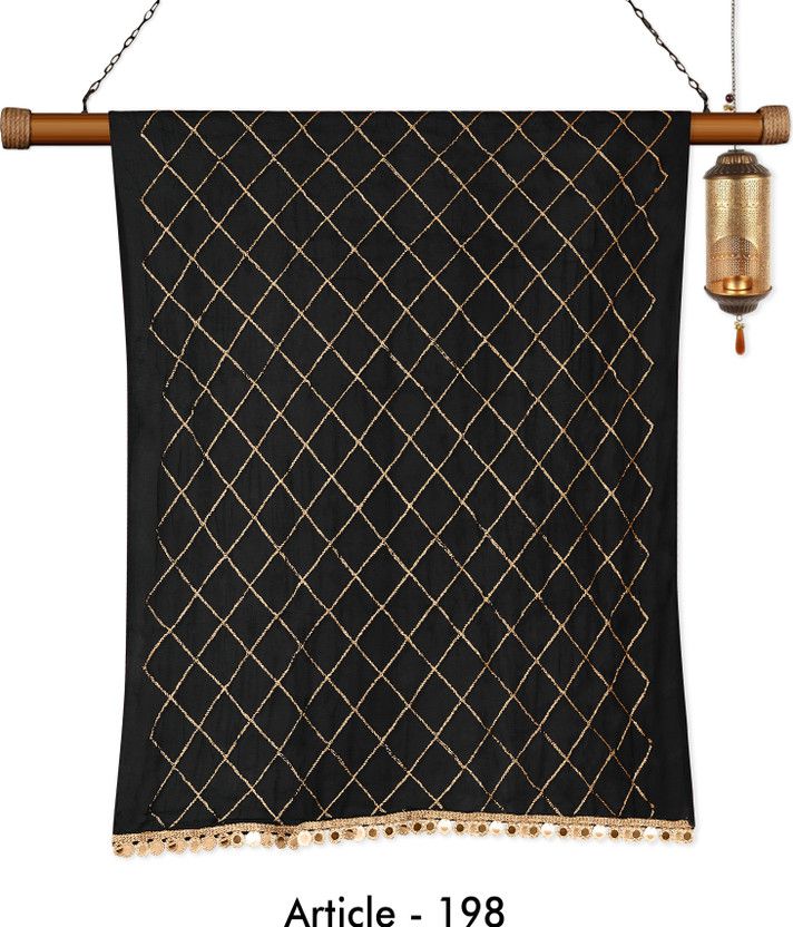 Chiffon Embroidered Black Women Dupatta