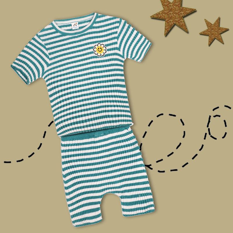 Baby Boys & Baby Girls Casual T-shirt Pant  (Green)