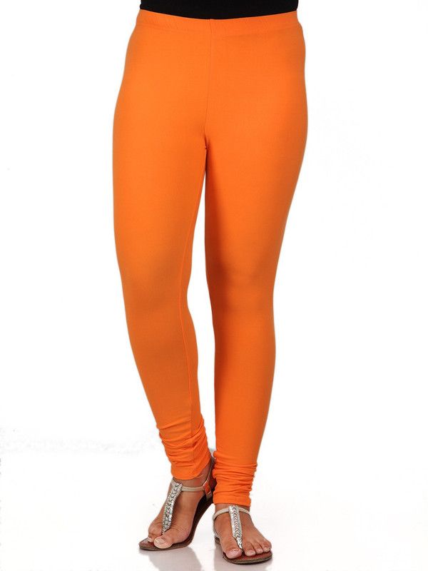 PinkLoom Churidar Western Wear Legging  (Orange, Solid)