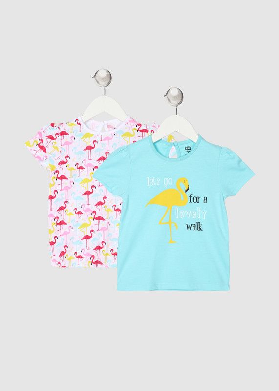 Baby Girls Cotton Blend Top  (Multicolor, Pack of 2)