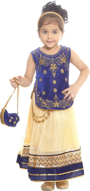 Girls Lehenga Choli Ethnic Wear Printed Lehenga Choli  (Multicolor, Pack of 1)