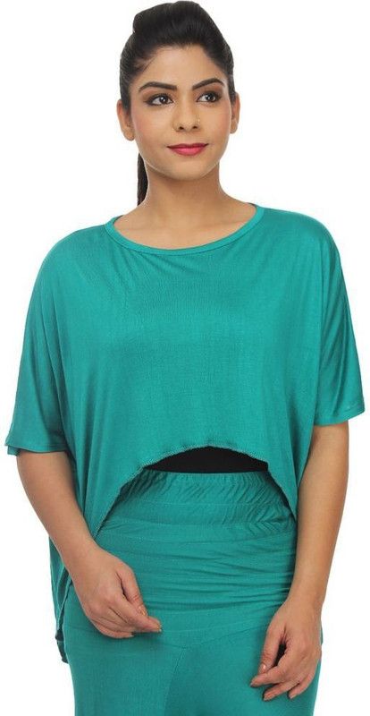 Casual Butterfly Sleeves Solid Women Green Top