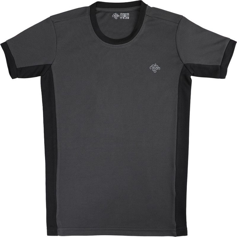 Boys Colorblock Polyester T Shirt  (Grey, Pack of 1)