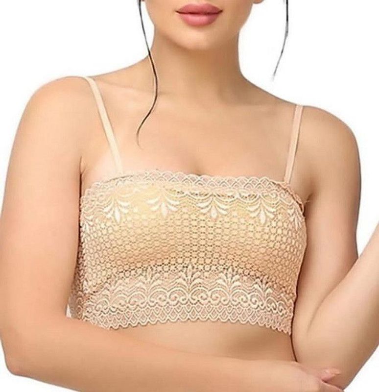 Women Bandeau/Tube Heavily Padded Bra  (Beige)