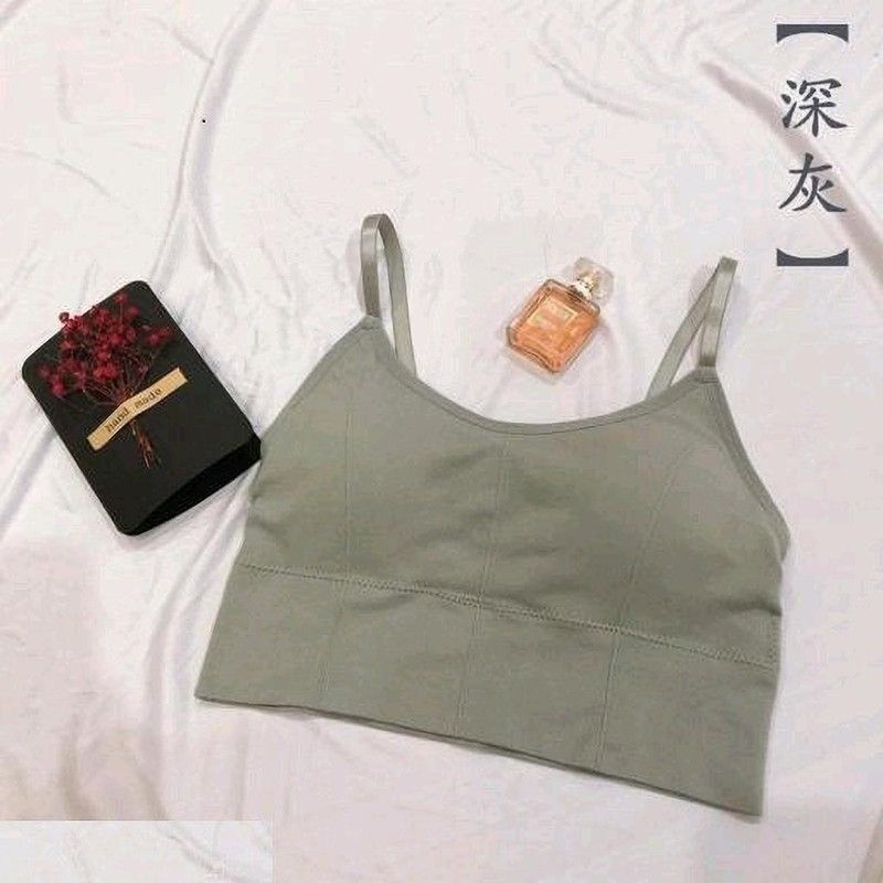 Women Cami Bra Heavily Padded Bra  (Grey)