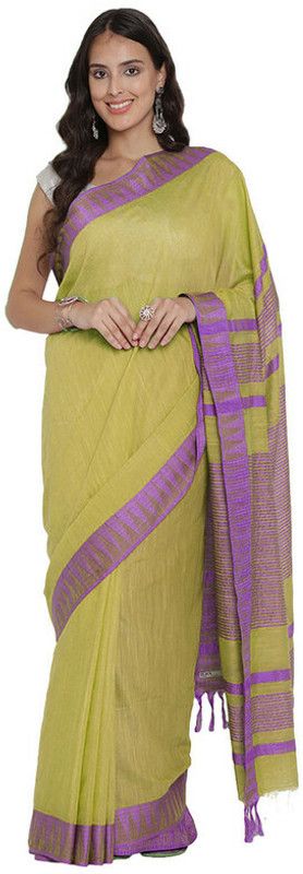 Woven Bollywood Handloom Art Silk Saree  (Light Green)