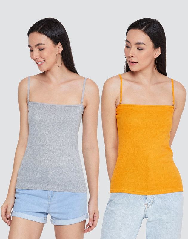 Women Silver, Yellow Camisole