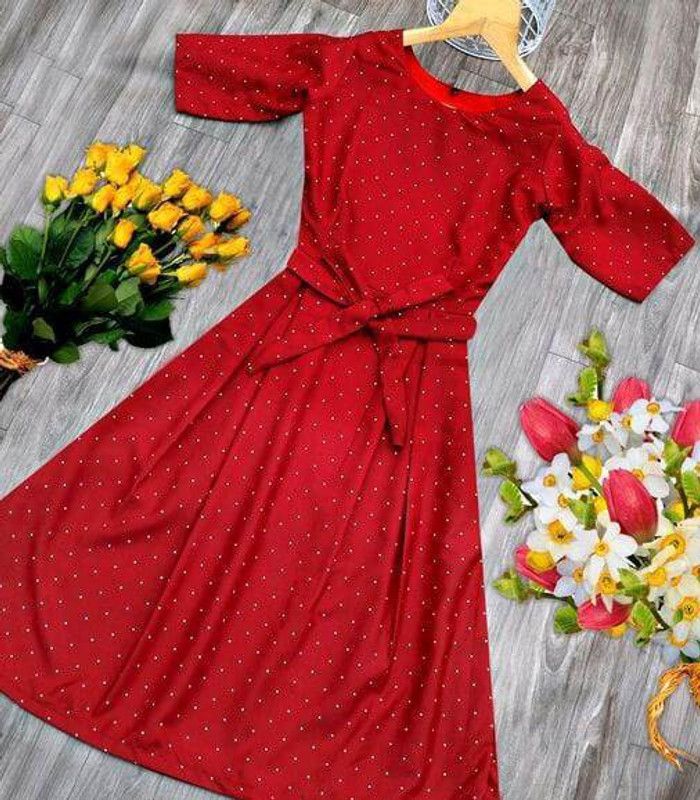 Girls Kurta  (Red)