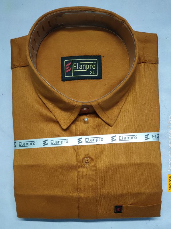 Men Solid Formal Cream Shirt
