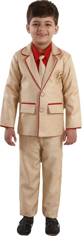 Boys Party(Festive) Coat Trouser  (Red)