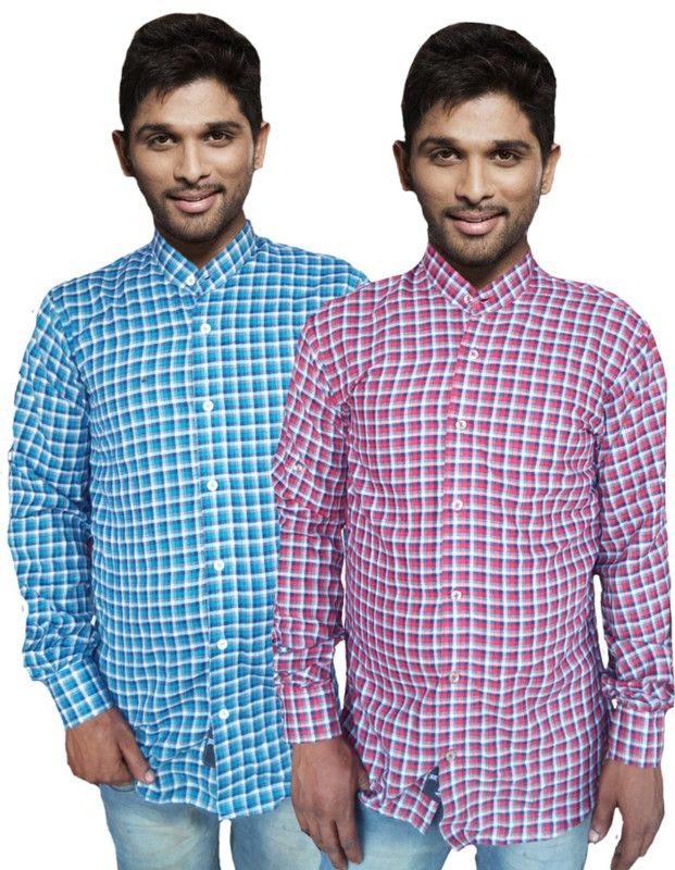 Men Regular Fit Dyed/Ombre Casual Shirt  (Pack of 2)