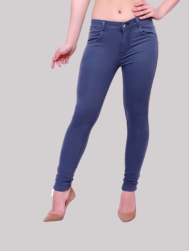 Women Super Skinny Low Rise Blue Jeans