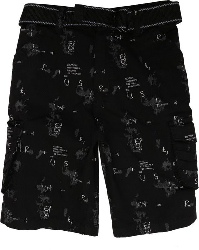 Capri For Girls Casual Printed Satin Blend  (Black Pack of 1)