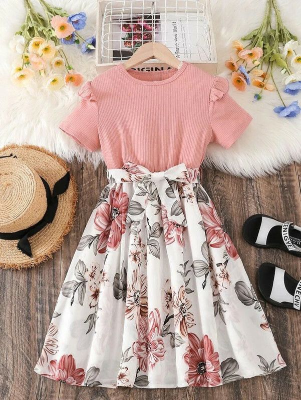 Girls Midi/Knee Length Casual Dress  (Orange, Full Sleeve)