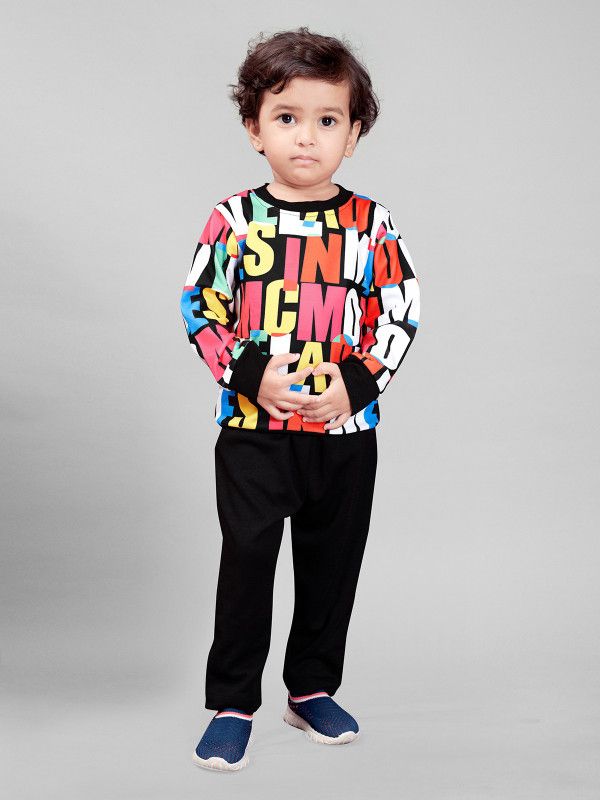 Boys & Girls Casual T-shirt Pant  (Multicolor)