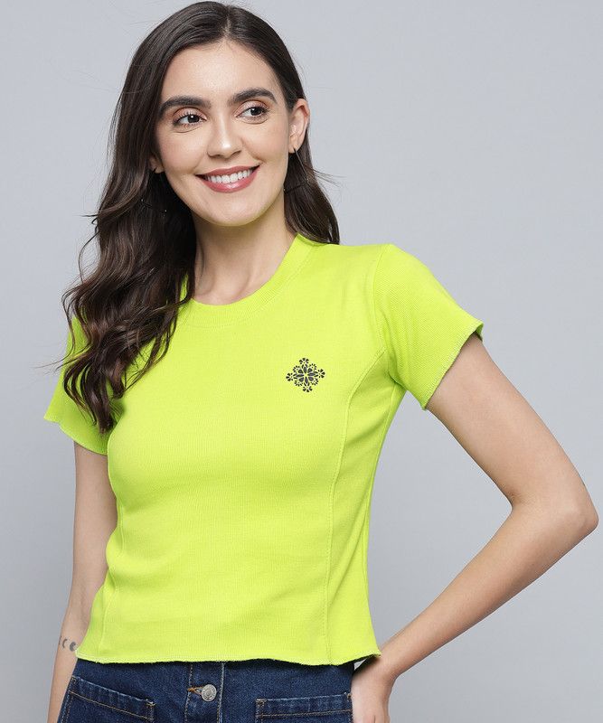 Casual Cap Sleeves Printed Women Multicolor Top