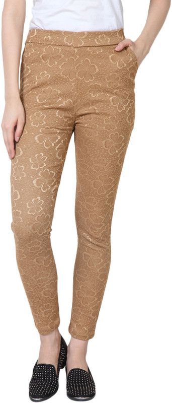 Sakhi Sang Beige Jegging  (Embroidered)