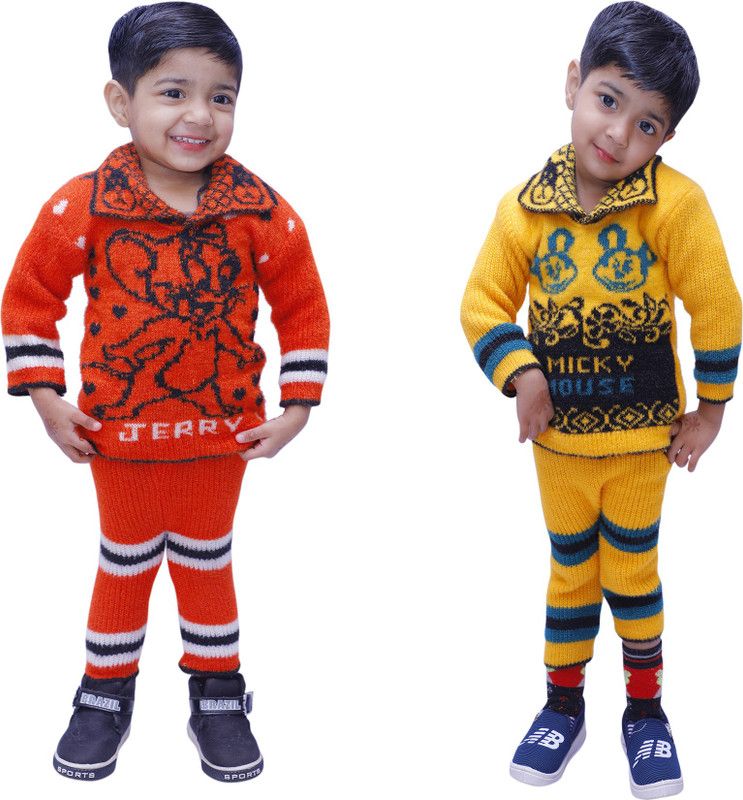 Baby Boys & Baby Girls Mickey Casual Sweater Pyjama  (Multicolor)