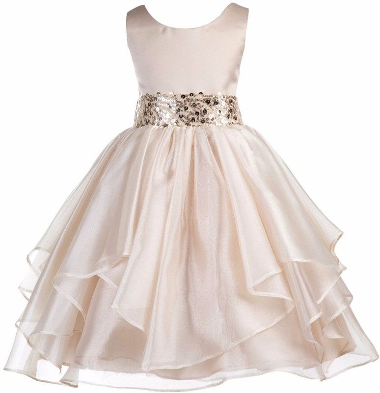 Baby Girls Maxi/Full Length Party Dress  (Gold, Sleeveless)