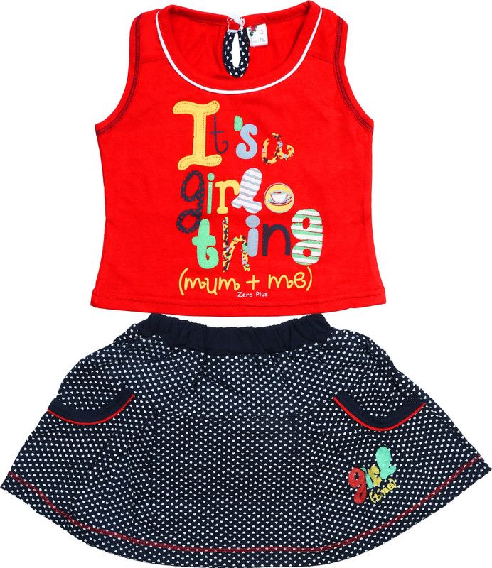 ZORKH - Fashion on you Baby Girls Casual Top Skirt  (Red)