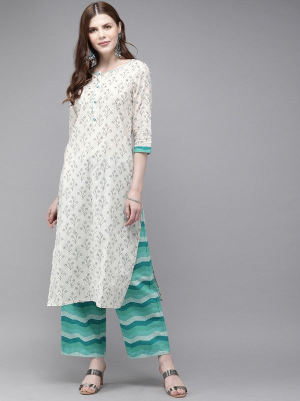 Women Ethnic Jacket, Top and Pant Cotton Blend
