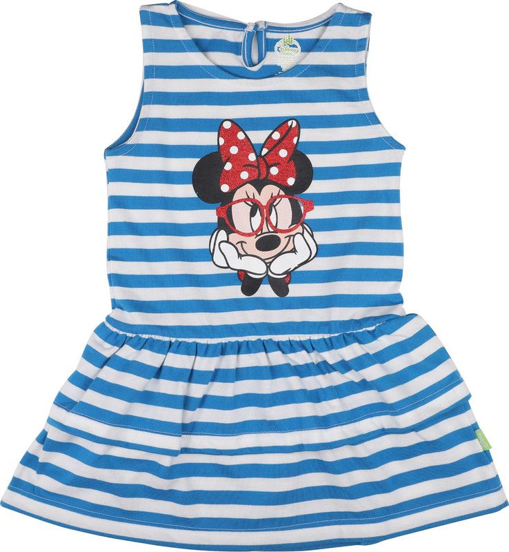 Minnie Baby Girls Above Knee Casual Dress  (Blue, Sleeveless)