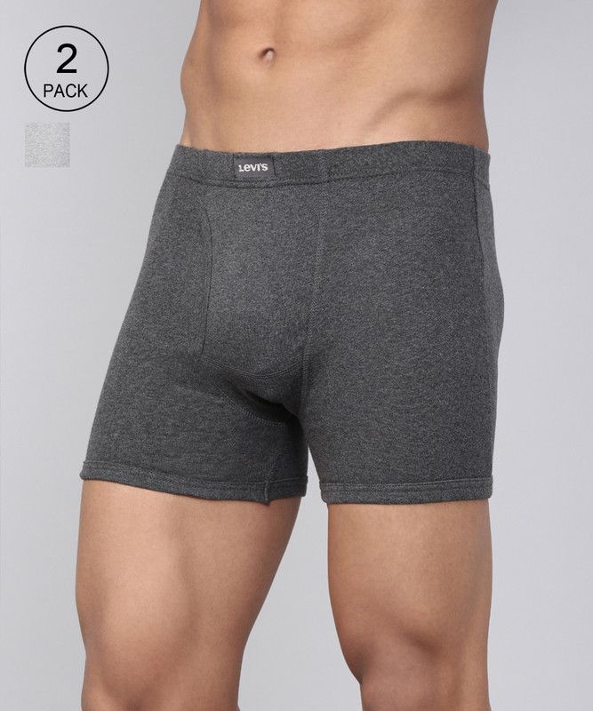 Pack of 2 Contoured Double Pouch, Tag Free & Smartskin Technology Style# 010 Comfort Solid Men Trunk