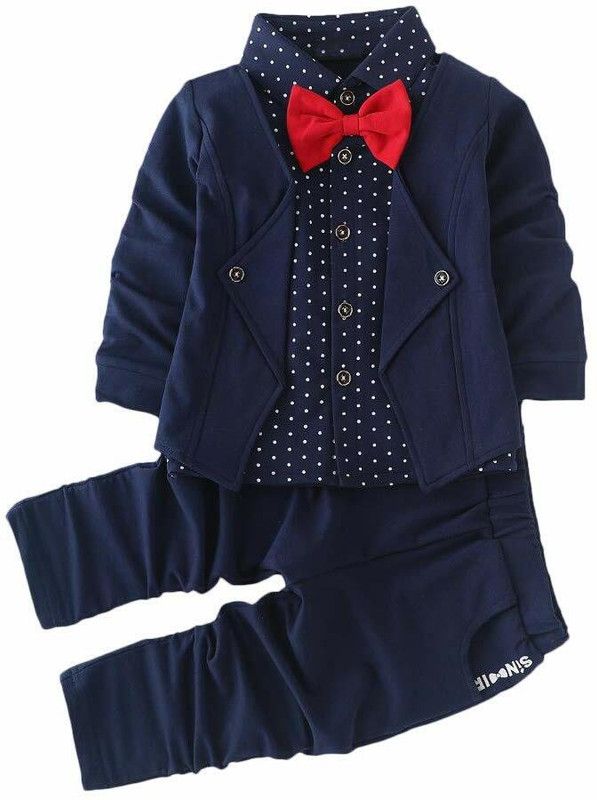 Baby Boys Looney Toons Party(Festive) Blazer Shirt, Trouser  (Blue)