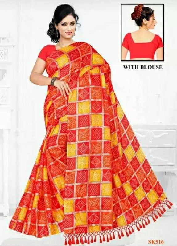 Kota Doria Cotton Silk Saree  (Multicolor)