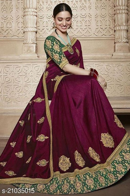 Self Design, Embroidered Assam Silk Pure Silk Saree  (Maroon)