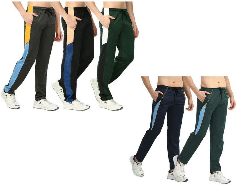 Pack of 5 Men Colorblock Multicolor Track Pants