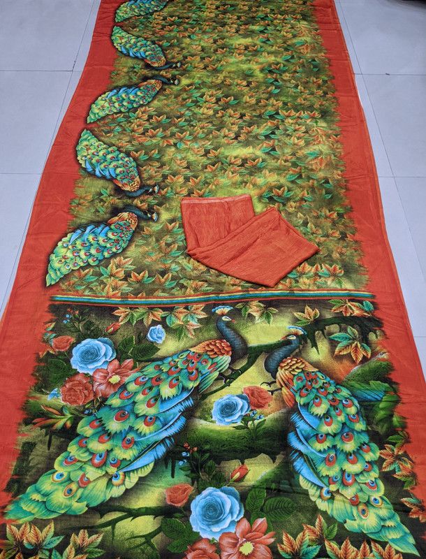 Bollywood Chiffon Saree  (Multicolor)