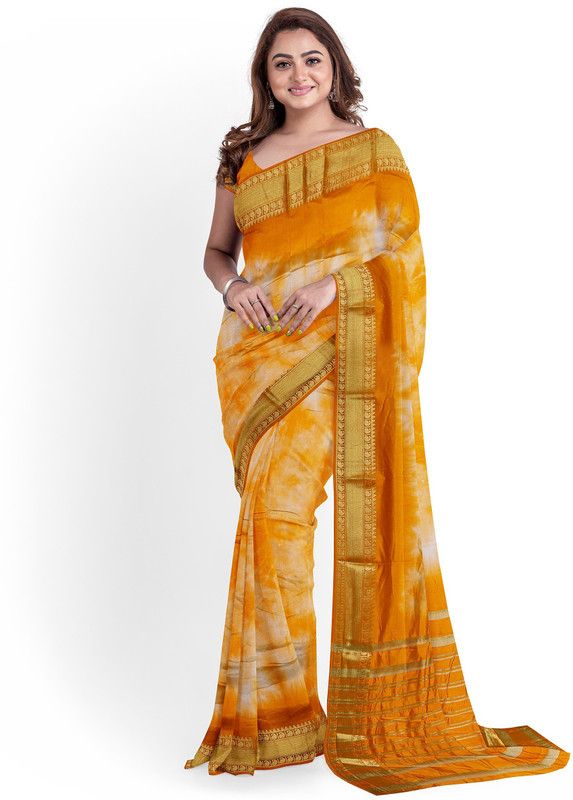 Self Design Paithani Tussar Silk Saree  (Mustard)