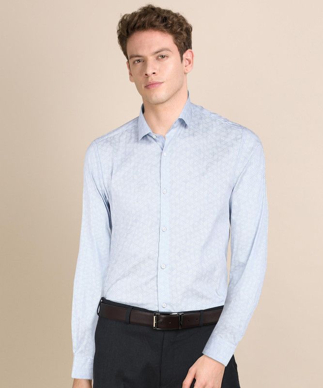 Men Super Slim Fit Printed Formal Shirt