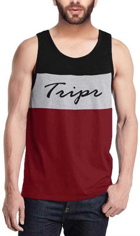 Men Color Block Scoop Neck Cotton Blend Multicolor T-Shirt