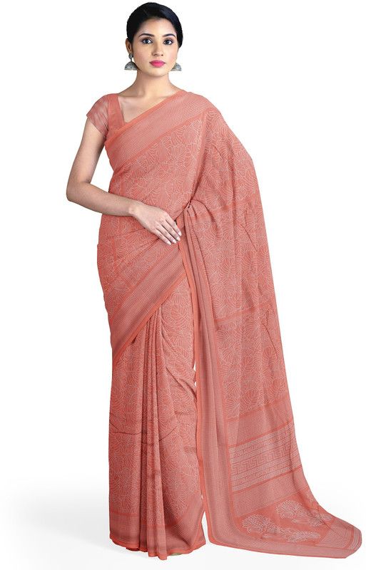 Self Design Daily Wear Crepe Saree  (Pink)