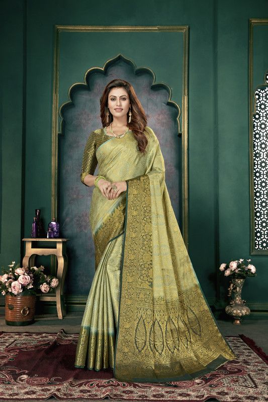 Embellished, Woven Kanjivaram Jacquard, Art Silk Saree  (Pink)