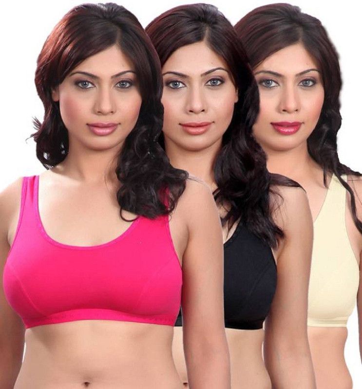 Pack of 3 Women Full Coverage Bra  (Pink, Black, Beige)