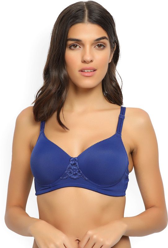 Women T-Shirt Heavily Padded Bra  (Dark Blue)