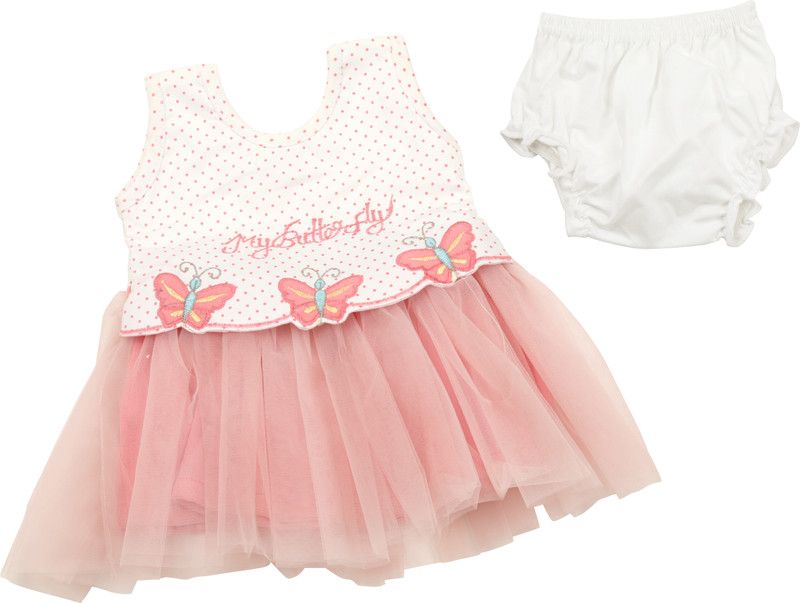 Baby Girls Casual Dress Bloomer  (Pink)