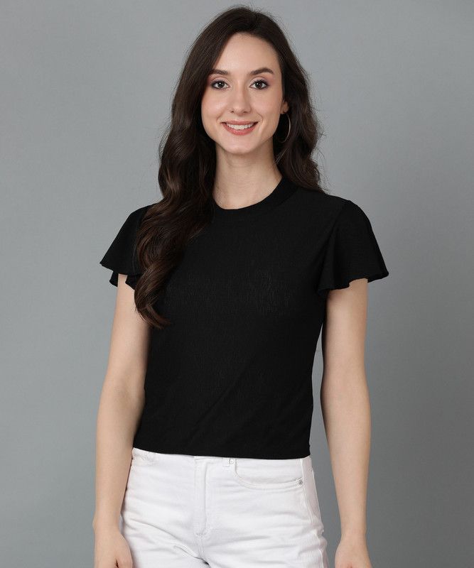 Women Tie & Dye Round Neck Viscose Rayon Grey T-Shirt