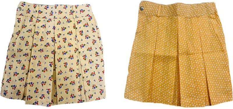 Girls Printed Straight Multicolor Skirt