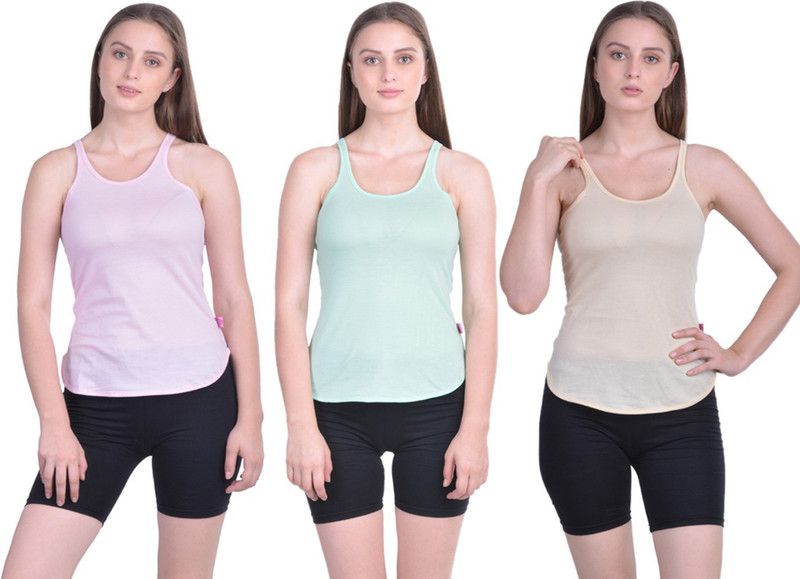 Women Pink, Beige, Light Green Camisole