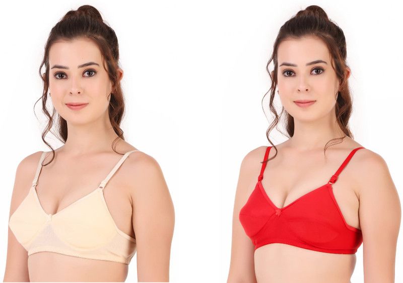 Pack of 2 Women Push-up Lightly Padded Bra  (Beige, Red)