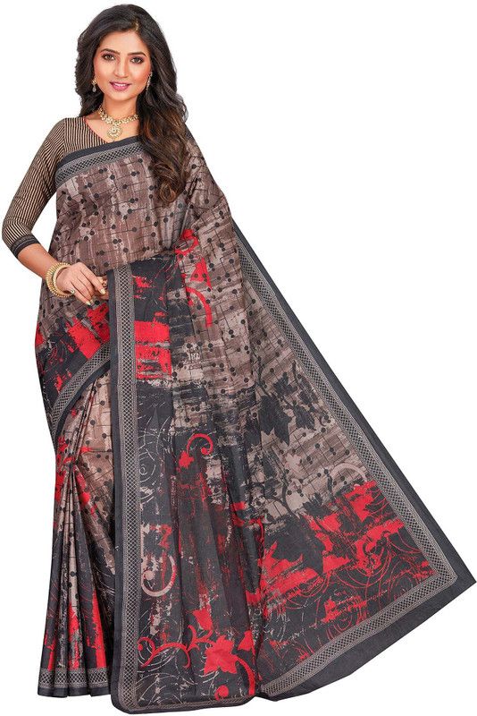 Sambalpuri Pure Cotton Saree  (Grey)