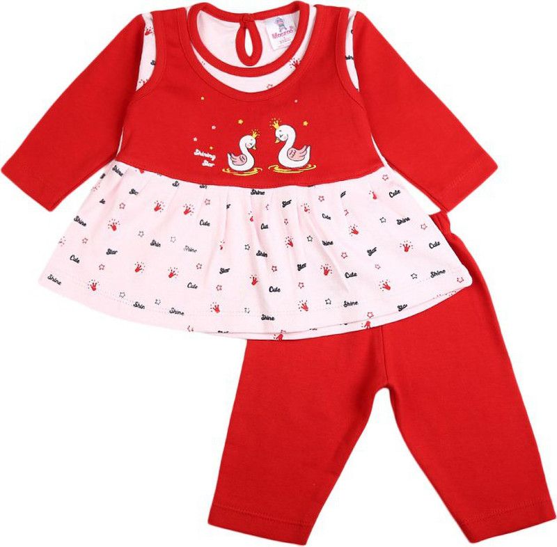 Baby Girls Casual Dress Legging  (Red)