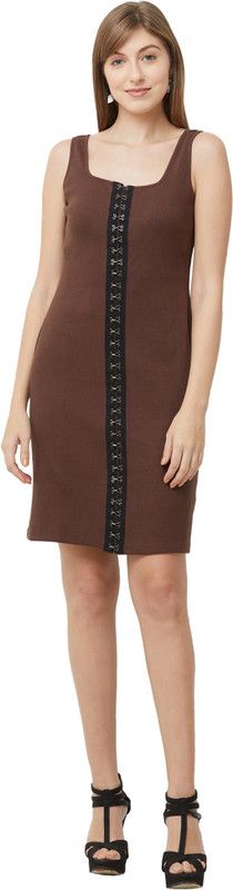 Women Sheath Brown Dress