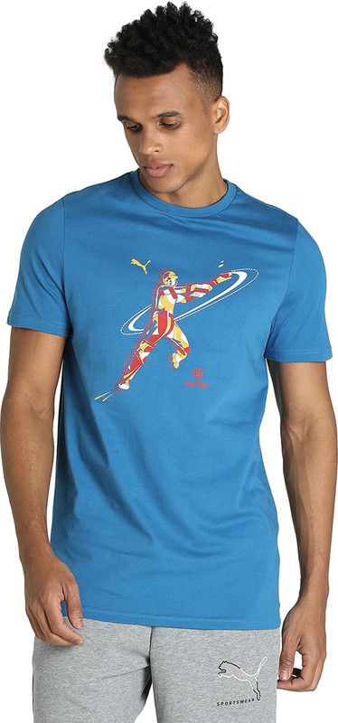 xDream11 Graphic Tee 5 Men Graphic Print Round Neck Cotton Blend Blue T-Shirt