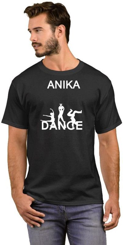 Anika Dance Men Printed Round Neck Cotton Blend White, Black T-Shirt